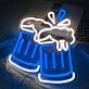Bierkrüge Neon LED Wandlicht