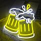 Bierkrüge Neon LED Wandlicht