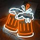 Bierkrüge Neon LED Wandlicht