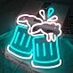 Bierkrüge Neon LED Wandlicht