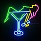 Cocktailglas Neon LED Wandlicht