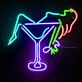 Cocktailglas Neon LED Wandlicht