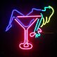 Cocktailglas Neon LED Wandlicht