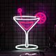 Cocktailglas mit Zitronenscheibe LED-Neonschild für Bar Club