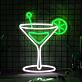 Cocktailglas mit Zitronenscheibe LED-Neonschild für Bar Club