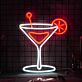 Cocktailglas mit Zitronenscheibe LED-Neonschild für Bar Club