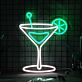 Cocktailglas mit Zitronenscheibe LED-Neonschild für Bar Club