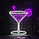 Cocktailglas mit Zitronenscheibe LED-Neonschild für Bar Club