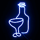 Weinflasche und Glas LED-Neonschild für Bar und Restaurant