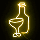 Weinflasche und Glas LED-Neonschild für Bar und Restaurant