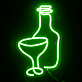 Weinflasche und Glas LED-Neonschild für Bar und Restaurant