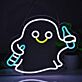 Verspieltes LED Neonschild mit freundlich lächelndem Geist und Getränk Motiv als auffällige Neon Wanddekoration für Bar Partyraum Wohnzimmer oder kreative Einrichtung