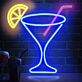Cocktailglas mit Zitronenscheibe LED-Neonschild für Bar Club