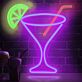 Cocktailglas mit Zitronenscheibe LED-Neonschild für Bar Club