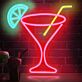 Cocktailglas mit Zitronenscheibe LED-Neonschild für Bar Club