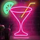 Cocktailglas mit Zitronenscheibe LED-Neonschild für Bar Club