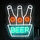 Bierflaschen im Eimer LED Neonschild für Bar und Club