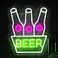 Bierflaschen im Eimer LED Neonschild für Bar und Club
