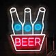 Bierflaschen im Eimer LED Neonschild für Bar und Club
