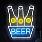 Bierflaschen im Eimer LED Neonschild für Bar und Club