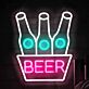 Bierflaschen im Eimer LED Neonschild für Bar und Club