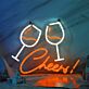 Weingläser LED Neonschild für Bar und Party
