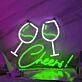 Weingläser LED Neonschild für Bar und Party