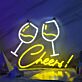 Weingläser LED Neonschild für Bar und Party