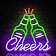 Bierflaschen beim Anstoßen LED Neonschild für Bar und Party