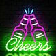 Bierflaschen beim Anstoßen LED Neonschild für Bar und Party