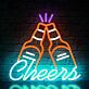 Bierflaschen beim Anstoßen LED Neonschild für Bar und Party