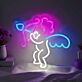 Amor mit Bogen und Herzpfeil als LED-Neonschild
