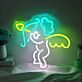 Amor mit Bogen und Herzpfeil als LED-Neonschild