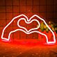 Romantisches LED Neonschild mit Lippen und Herz Motiv als stimmungsvolle Wanddekoration für Schlafzimmer Wohnzimmer Paarbereich oder moderne Raumgestaltung
