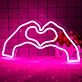 Romantisches LED Neonschild mit Lippen und Herz Motiv als stimmungsvolle Wanddekoration für Schlafzimmer Wohnzimmer Paarbereich oder moderne Raumgestaltung