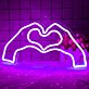 Hände in Herzform als LED-Neonschild