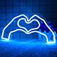 Hände in Herzform als LED-Neonschild