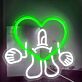 Verspieltes LED Neonschild mit Herzfigur und freundlichem Charakter als dekorative Wandbeleuchtung für Wohnzimmer Schlafzimmer oder moderne Räume