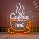 Coffee Time LED-Neonschild für Café oder Küche
