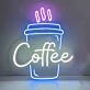 Kaffeebecher LED Neonschild für Café und Küche