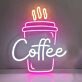 Kaffeebecher LED Neonschild für Café und Küche