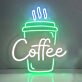Kaffeebecher LED Neonschild für Café und Küche