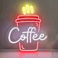 Kaffeebecher LED Neonschild für Café und Küche