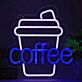 Coffee LED-Neonschild mit Kaffeebecher