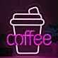 Coffee LED-Neonschild mit Kaffeebecher