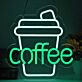 Coffee LED-Neonschild mit Kaffeebecher