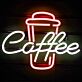 Kaffeebecher LED Neonschild für Café und Küche