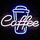 Kaffeebecher LED Neonschild für Café und Küche