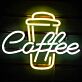 Kaffeebecher LED Neonschild für Café und Küche