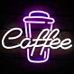 Kaffeebecher LED Neonschild für Café und Küche